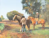 Hurry Up by Valeriy Kagounkin, oil on canvas, offered Mar 2025