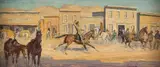 Andrew Winter, Old West Town, oil on board