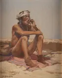 Carl Oscar Borg, Navajo Man, gouache