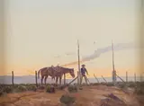 Joe Beeler, End of a Long Day, oil on board