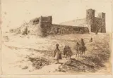 Edward Borein, Church at Acoma, etching and drypoint