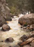 Mark Boedges, Boulder Canyon, oil on canvasboard