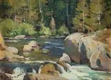Josh Elliott, Hyalite Creek, oil on board