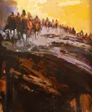 Into the Other Side by Rocky Hawkins, oil on panel, offered Mar 2025