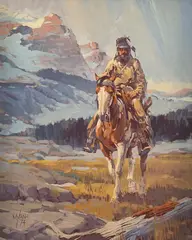 Newman Myrah, Mountain Man, oil on canvas
