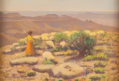 Ferdinand Burgdorff, Wayfarer, oil on board