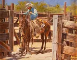 Tom Dorr, Getting the Gate, oil on canvas