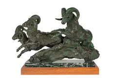 Sherry Sander, Dall Sheep, Destruction Bay, Yukon 1980, bronze