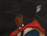 Kevin Red Star, Sketch and Portrait, mixed media