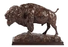 Calling the Bluff by Tim Shinabarger, bronze, offered Mar 2025