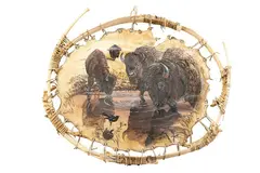 Larry Zabel, Buffalo, oil on buckskin