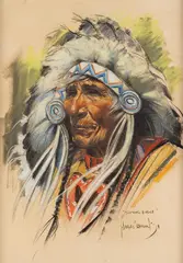 Sitting Eagle by Harley Brown, pastel, offered Mar 2025