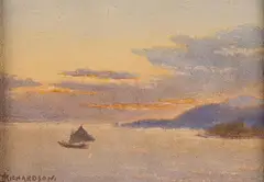 Theodore J. Richardson, Sailing in Alaska, watercolor