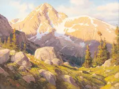 Ralph Oberg, Sunrise on Holy Cross, oil on board
