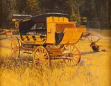Yellowstone Park Transportation Carriage by John Phelps, oil on canvas, offered Mar 2025