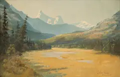 John Innes, Mountain Meadow, oil on canvasboard