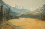 John Innes, Mountain Meadow, oil on canvasboard