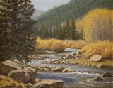 Jimmy Dyer, River Landscape, oil on canvas