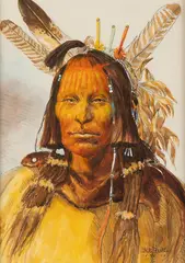Dave Powell, Warrior Decoration, watercolor