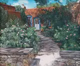 Roger Rossi, Santa Fe Roses, oil on board