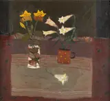 Sandy Murphy, Still Life with Lilies, oil on canvas under glass