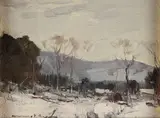 Chauncey Ryder, Snow Valley, oil on board