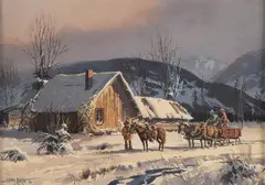 James Boren, Morning in Jackson Hole, watercolor