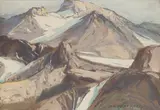 Carl Oscar Borg, Summit of Mt. Whitney, gouache