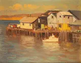 Alfred R. Mitchell, Monterey, oil on board