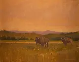 Luke Frazier, Yellowstone Bison, oil on board