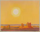 Emil Bisttram, Sunset of the Desert, pastel