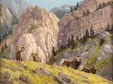 Bill Freeman, Mighty Rams, oil on canvas