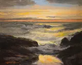 Robert William Wood, Sunset, Laguna Beach, California, oil on canvas