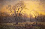 James Poulson, Fall Sunset, oil on canvas