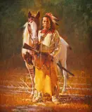 Stan Davis, Indian with Horse