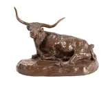 Texas Steer by Charles Marion Russell, bronze, offered Mar 2025