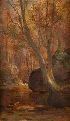 Hamilton Hamilton, Autumn at the Creek, oil on canvas