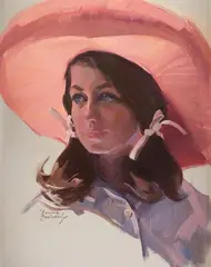Bettine Steinke, The Pink Hat, oil on canvas