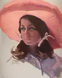 Bettine Steinke, The Pink Hat, oil on canvas