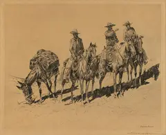 The Grass Hunters by Edward Borein, etching Original pencil signature lower right $1,000-1,500, offered Mar 2024