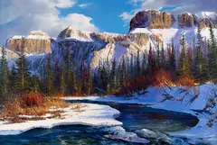 Paul Dykman, Snow Capped, oil on canvas
