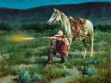 Tobias Sauer, Serenade in the Shadows, oil on board