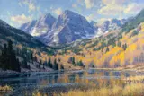Randy Van Beek, Autumn in the Rockies, oil on canvas