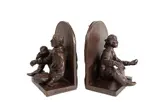 Joe Beeler, Cowboy and Indian Bookends, bronze bookends