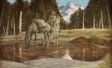 Kenneth Riley, The Furseeker, oil on board