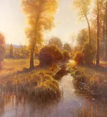 Sunset Creek by Brent Cotton, oil on canvas, offered Mar 2024