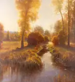 Brent Cotton, Sunset Creek, oil on canvas