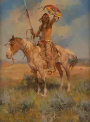 Charles Winfield Miller, Looking for Trouble, oil on canvas