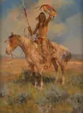 Charles Winfield Miller, Looking for Trouble, oil on canvas