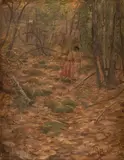Grace Hudson, Through the Forest, oil on board